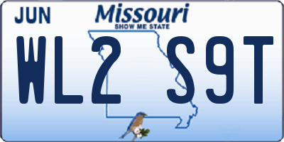 MO license plate WL2S9T