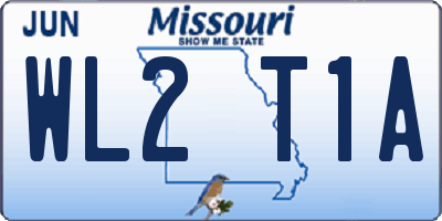 MO license plate WL2T1A