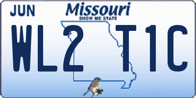 MO license plate WL2T1C