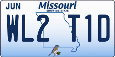 MO license plate WL2T1D