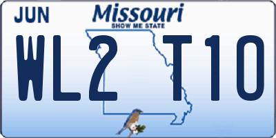 MO license plate WL2T1O
