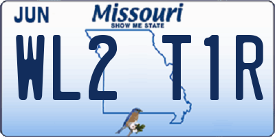 MO license plate WL2T1R