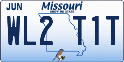 MO license plate WL2T1T