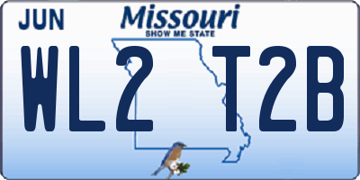 MO license plate WL2T2B
