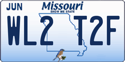 MO license plate WL2T2F