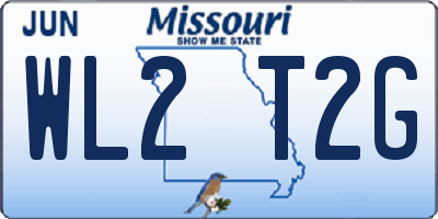 MO license plate WL2T2G