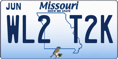 MO license plate WL2T2K