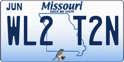 MO license plate WL2T2N