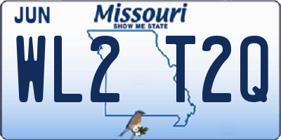 MO license plate WL2T2Q
