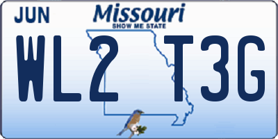 MO license plate WL2T3G