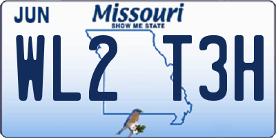 MO license plate WL2T3H
