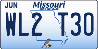MO license plate WL2T3O