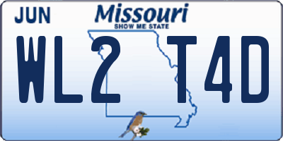 MO license plate WL2T4D