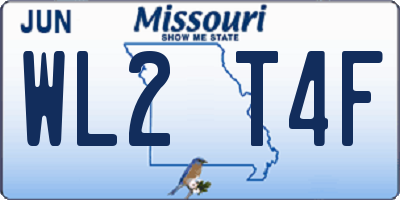MO license plate WL2T4F