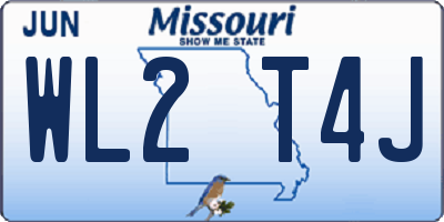 MO license plate WL2T4J