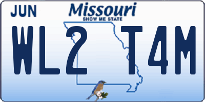 MO license plate WL2T4M