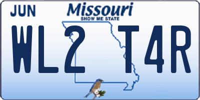 MO license plate WL2T4R