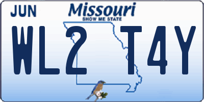 MO license plate WL2T4Y