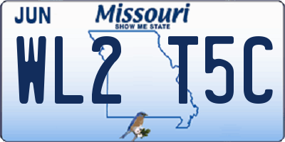 MO license plate WL2T5C