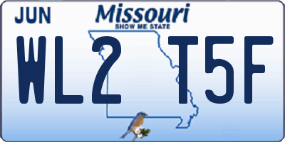 MO license plate WL2T5F