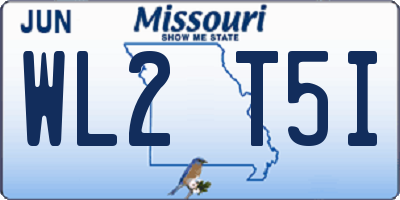 MO license plate WL2T5I