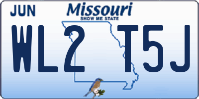 MO license plate WL2T5J
