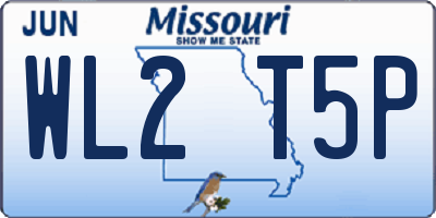 MO license plate WL2T5P