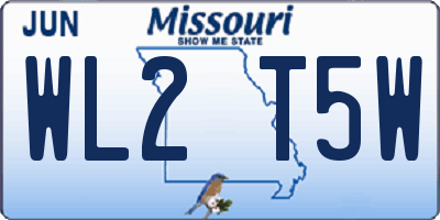 MO license plate WL2T5W