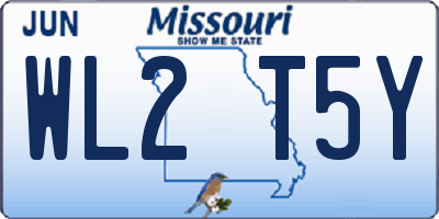 MO license plate WL2T5Y