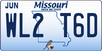 MO license plate WL2T6D