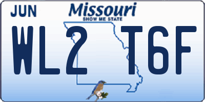 MO license plate WL2T6F