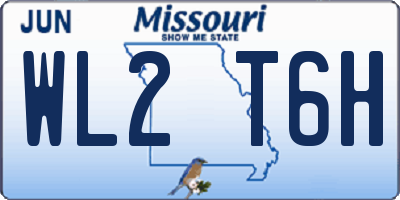 MO license plate WL2T6H