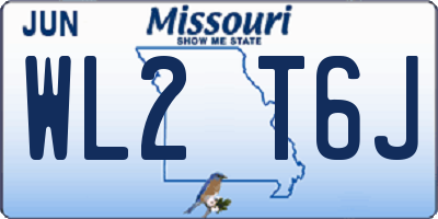 MO license plate WL2T6J