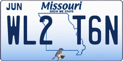 MO license plate WL2T6N