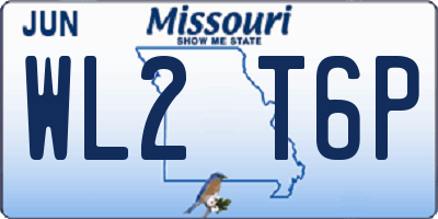 MO license plate WL2T6P