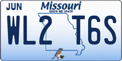MO license plate WL2T6S
