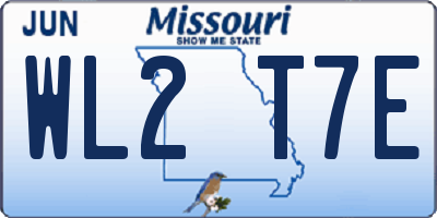 MO license plate WL2T7E