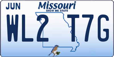 MO license plate WL2T7G