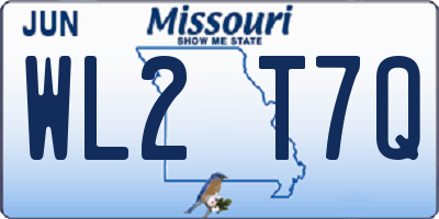MO license plate WL2T7Q
