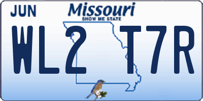 MO license plate WL2T7R
