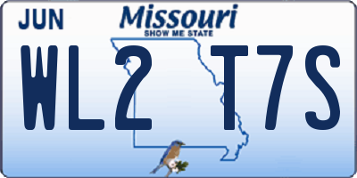 MO license plate WL2T7S