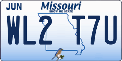 MO license plate WL2T7U