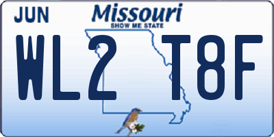MO license plate WL2T8F