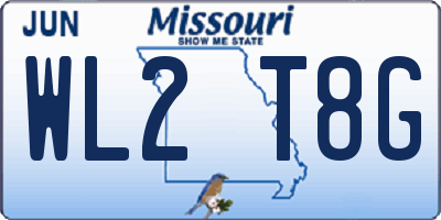 MO license plate WL2T8G