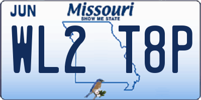 MO license plate WL2T8P