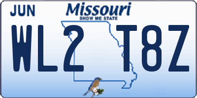 MO license plate WL2T8Z