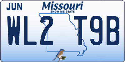 MO license plate WL2T9B