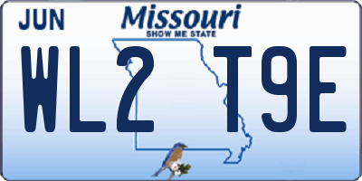 MO license plate WL2T9E