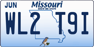 MO license plate WL2T9I
