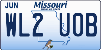 MO license plate WL2U0B